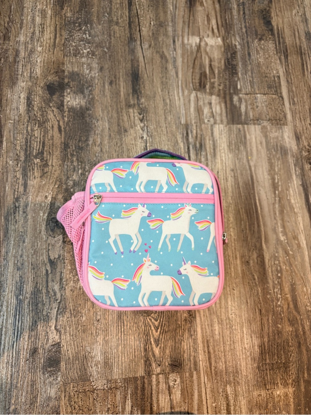 Pottery Barn Kids Unicorn Lunch Bag - Pink & Blue Rainbow Design